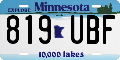 MN license plate 819UBF