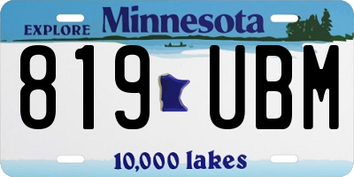 MN license plate 819UBM