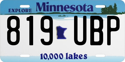 MN license plate 819UBP