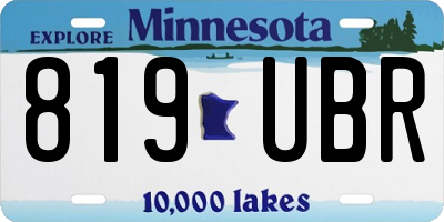 MN license plate 819UBR