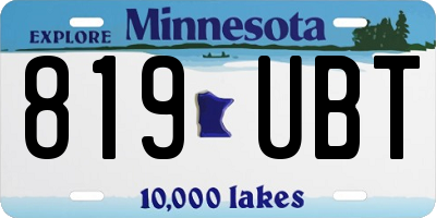 MN license plate 819UBT