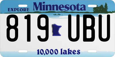 MN license plate 819UBU