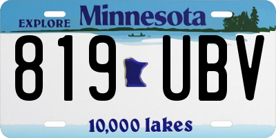 MN license plate 819UBV