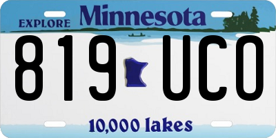 MN license plate 819UCO