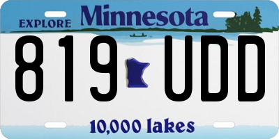 MN license plate 819UDD