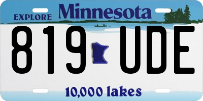 MN license plate 819UDE