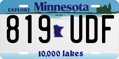 MN license plate 819UDF