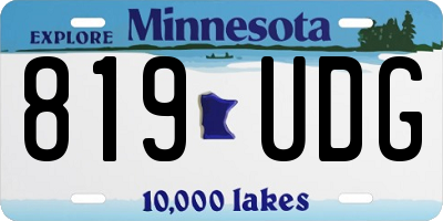 MN license plate 819UDG