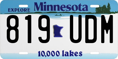MN license plate 819UDM