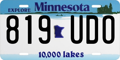 MN license plate 819UDO