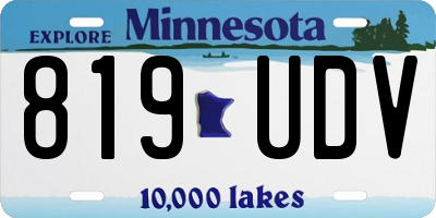 MN license plate 819UDV