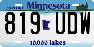 MN license plate 819UDW