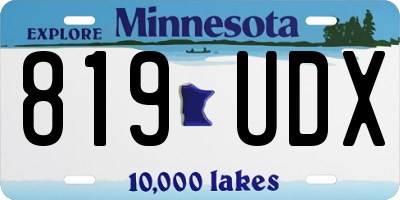 MN license plate 819UDX