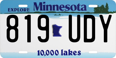 MN license plate 819UDY