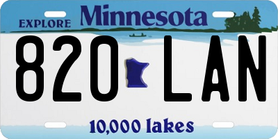 MN license plate 820LAN