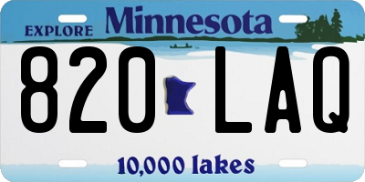 MN license plate 820LAQ
