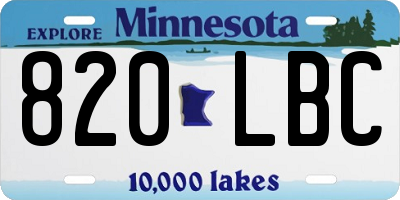 MN license plate 820LBC