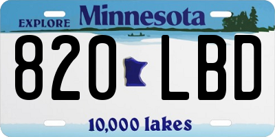 MN license plate 820LBD