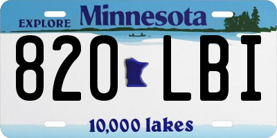MN license plate 820LBI