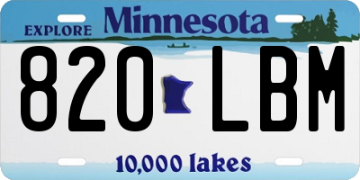 MN license plate 820LBM