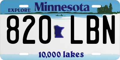MN license plate 820LBN