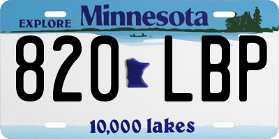 MN license plate 820LBP