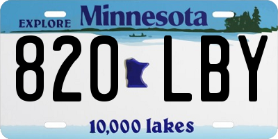 MN license plate 820LBY