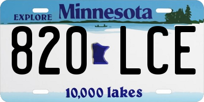 MN license plate 820LCE