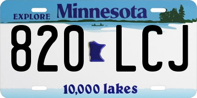 MN license plate 820LCJ