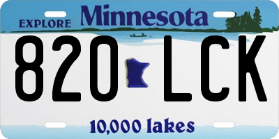 MN license plate 820LCK