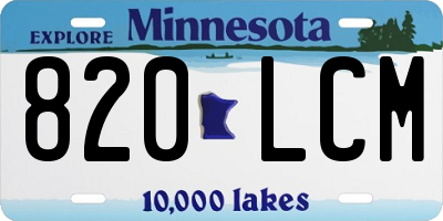 MN license plate 820LCM