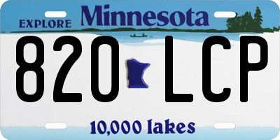 MN license plate 820LCP