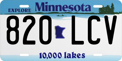 MN license plate 820LCV