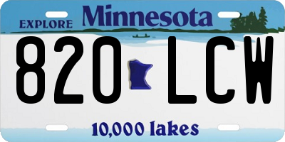 MN license plate 820LCW