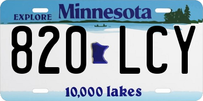 MN license plate 820LCY