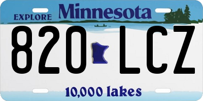 MN license plate 820LCZ