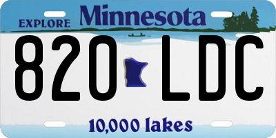 MN license plate 820LDC