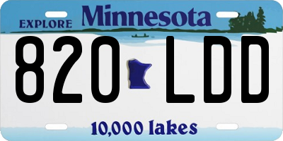 MN license plate 820LDD