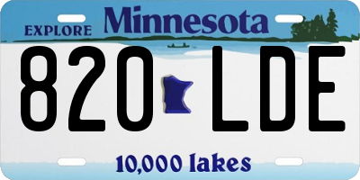 MN license plate 820LDE