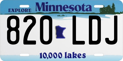 MN license plate 820LDJ