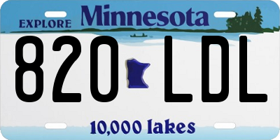 MN license plate 820LDL