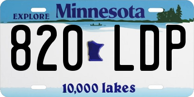 MN license plate 820LDP