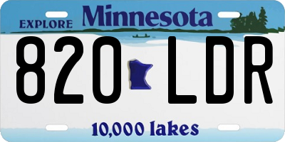 MN license plate 820LDR