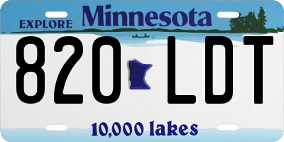 MN license plate 820LDT