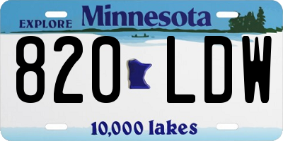 MN license plate 820LDW