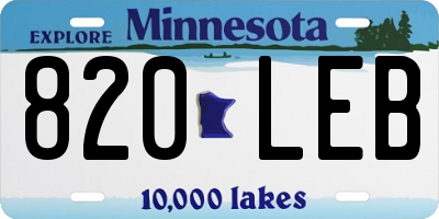 MN license plate 820LEB