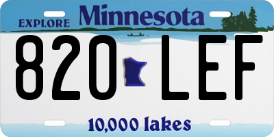 MN license plate 820LEF