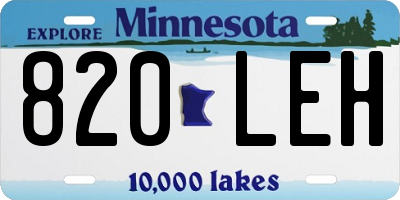 MN license plate 820LEH