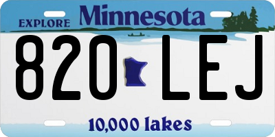 MN license plate 820LEJ