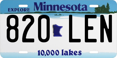 MN license plate 820LEN